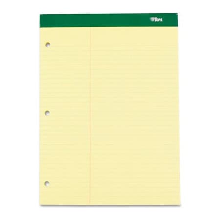 Tops Business Forms TOPS Double Docket w/Extra Stiff Back, 8-1/2 x 11-3/4, Canary, 100 Sheets/Pad, 1/Pack 63394
